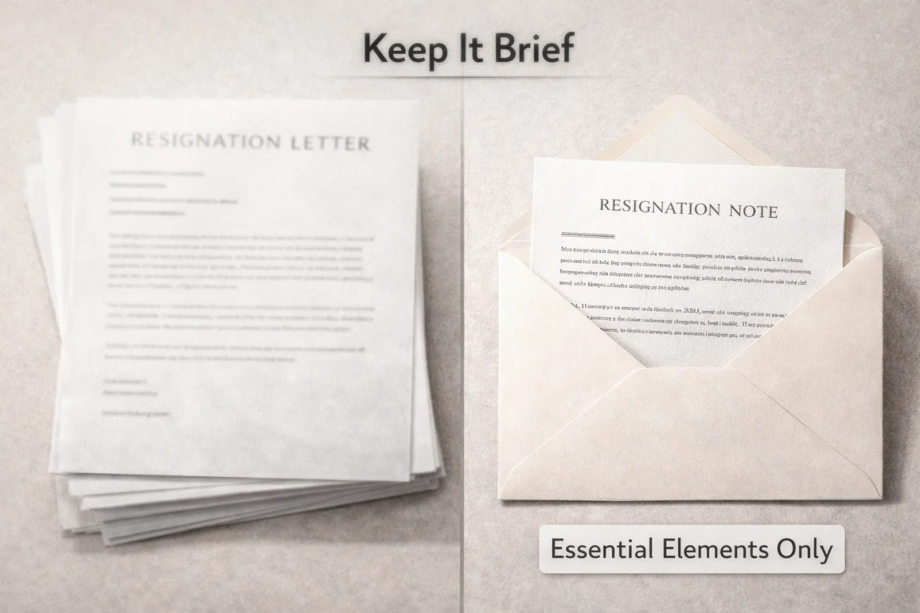 Brevity In Resignation Letters Concept