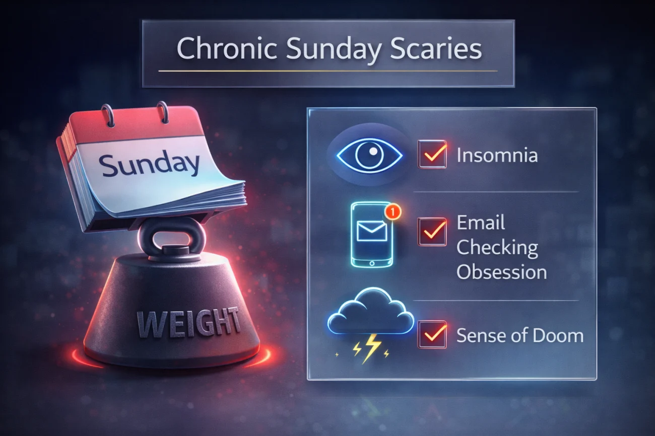 7 Silent Signs You Need to Quit Immediately (Before You Burn Out) 2 Chronic Sunday Scaries Anxiety Symptoms Infographic