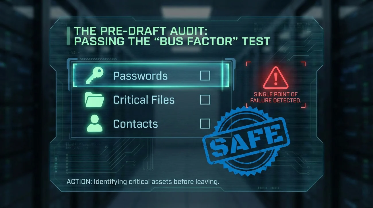 Handover Status Email to Boss: Confirming "I'm Done" 3 Digital Audit Process - Bus Factor Test