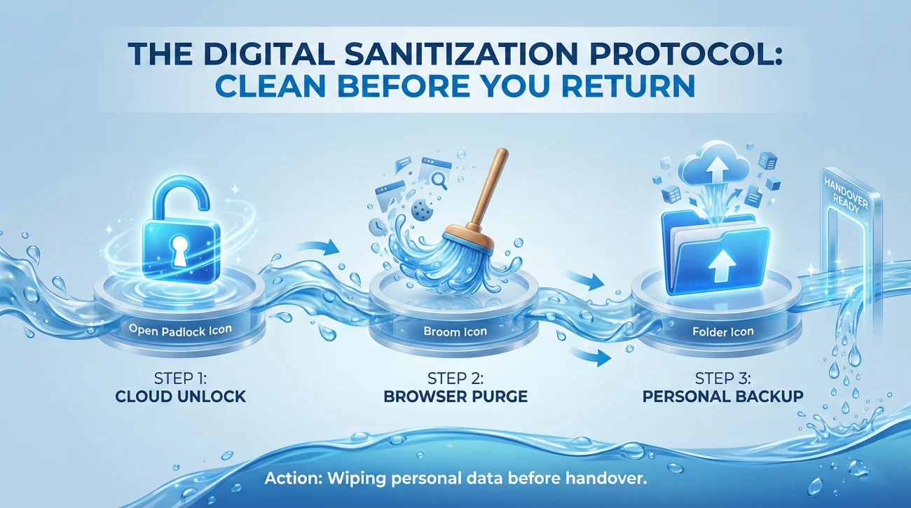 Company Equipment Return Email: Confirming Asset Handover 2 Digital Sanitization - 3 Step Cleanse