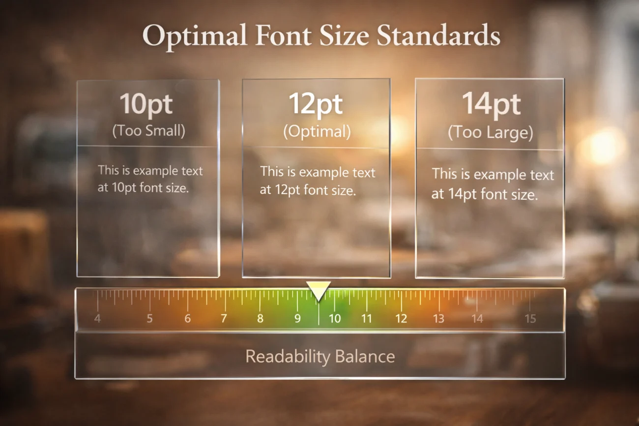 Font Size Comparison Chart