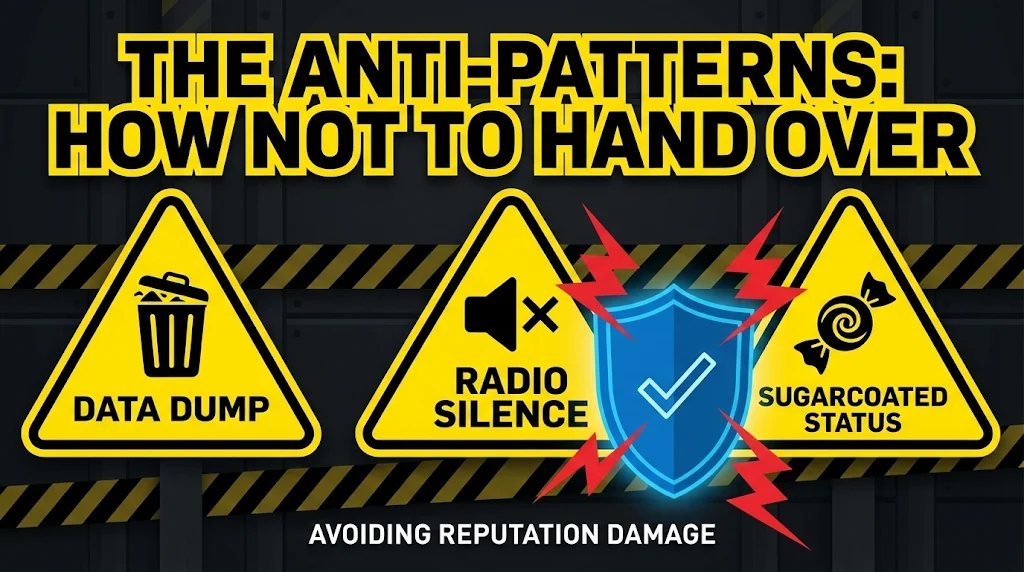 The Ultimate Job Handover Checklist (Don't Miss Anything) 5 Handover Anti-Patterns - Traps