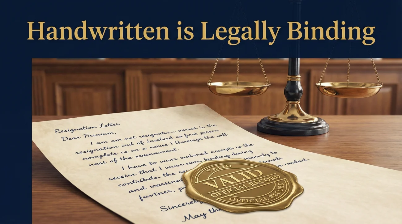 Legal Validity Of Handwritten Resignation
