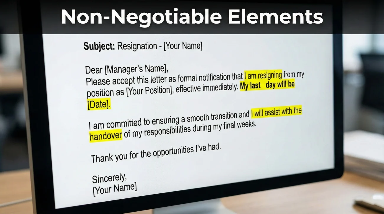 Non Negotiable Elements In A Resignation Letter