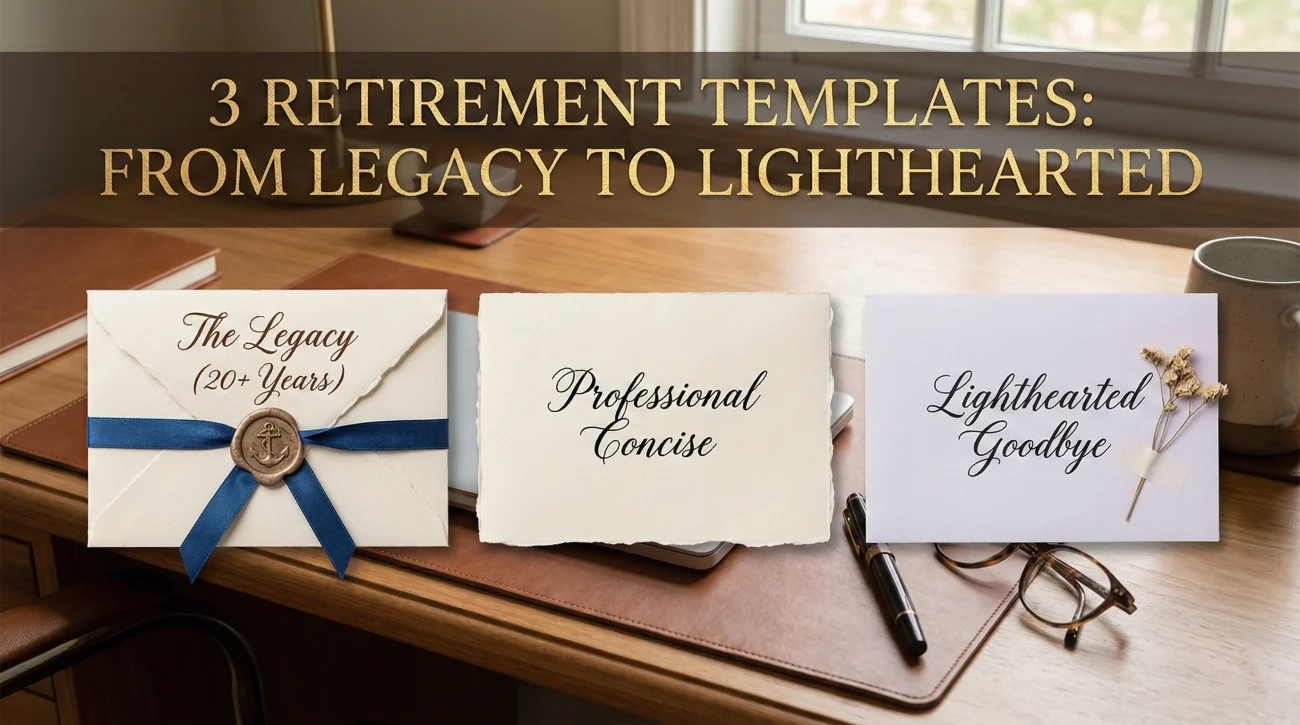 Retirement Farewell Email: The Final Goodbye After Decades 4 Retirement Templates Collection