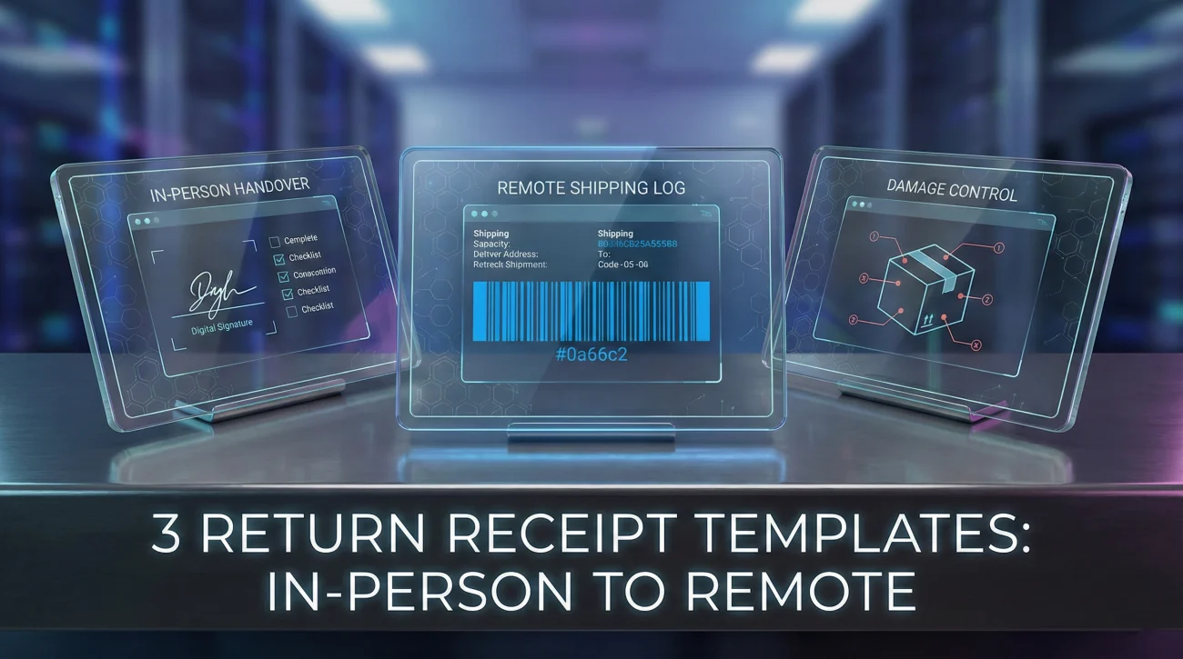 Company Equipment Return Email: Confirming Asset Handover 4 Return Receipt Templates Collection