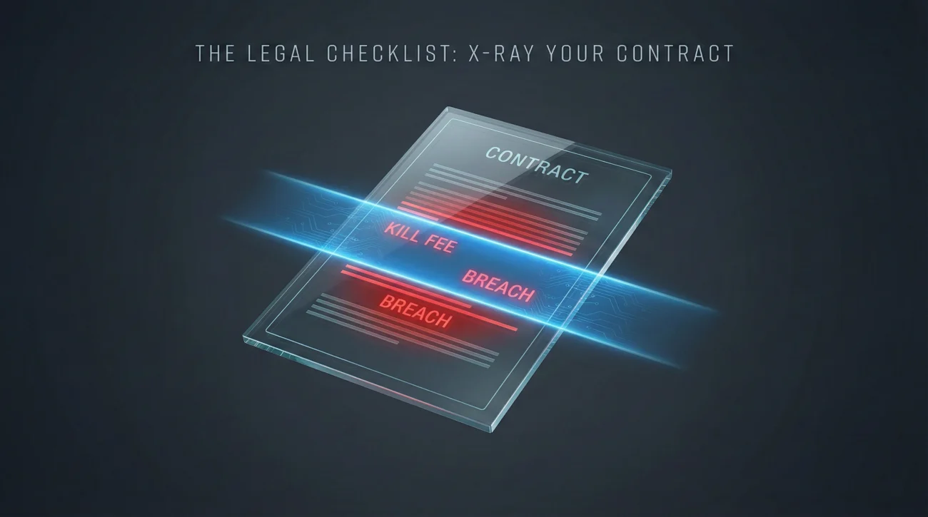 Subject A Floating, Translucent Contract Document Made Of Glass