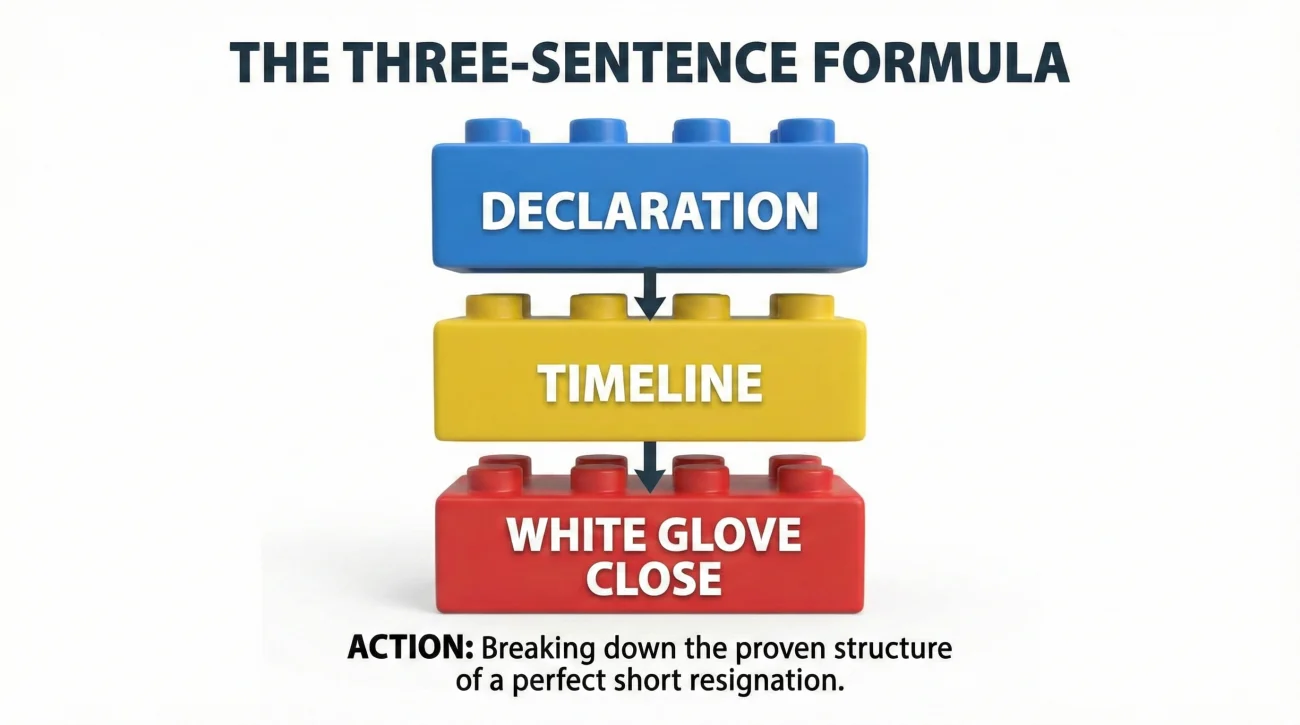 Short Resignation Letter: 3 Sentences to Quit (Strictly for HR Files) 3 Three Sentence Resignation Formula