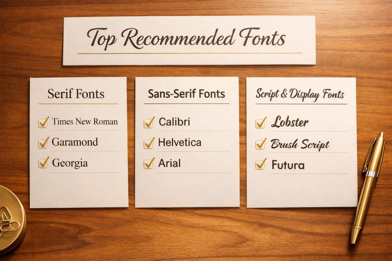 Top Recommended Fonts Checklist