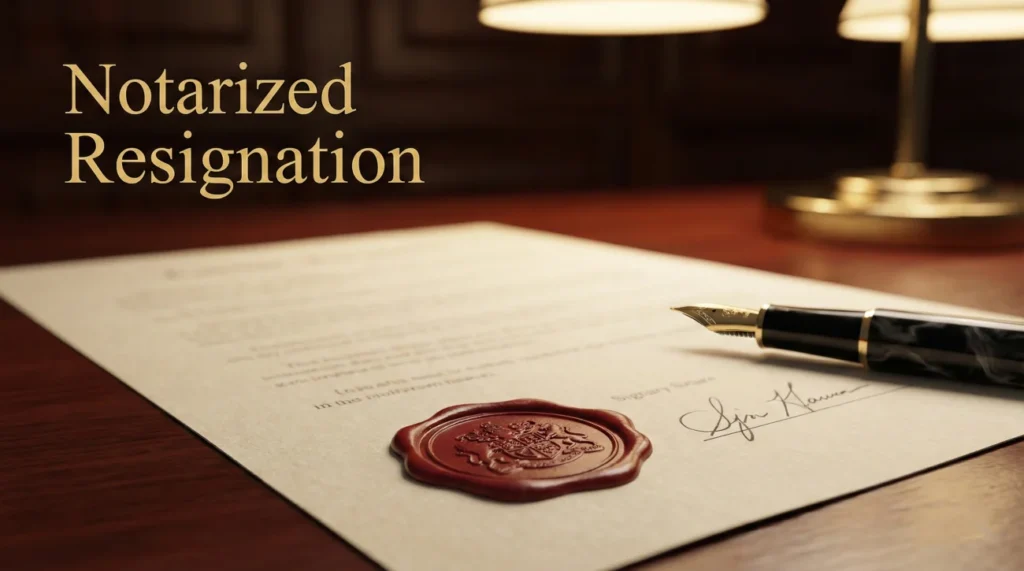 Notarized Resignation Letter