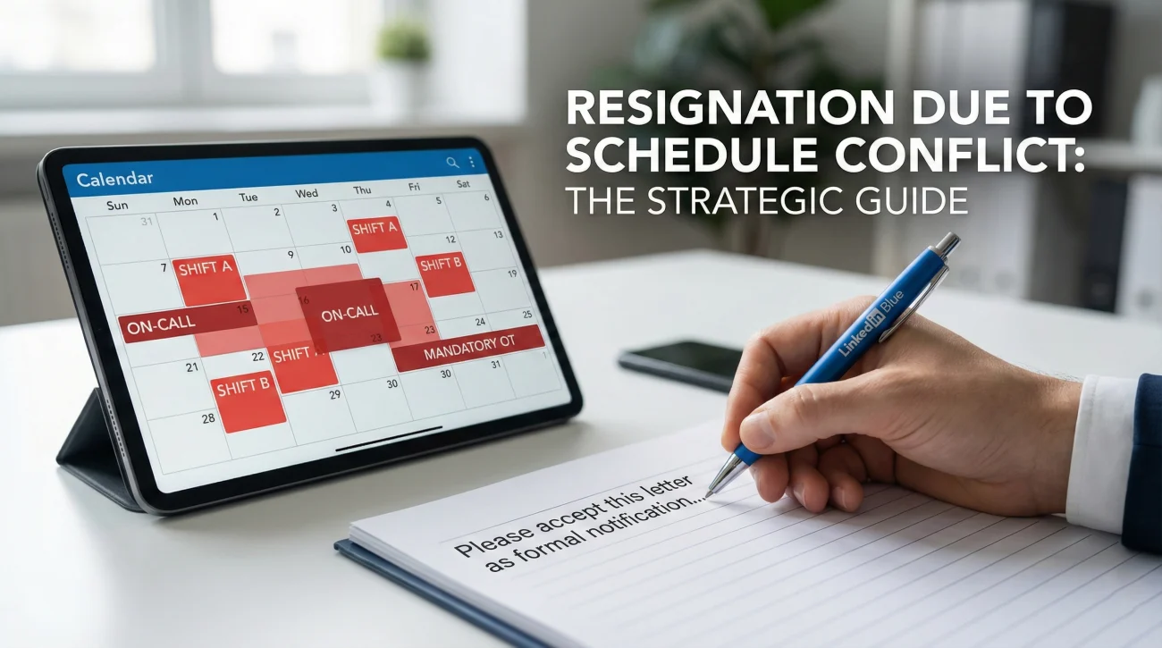 Resignation Email Due To Schedule Conflict