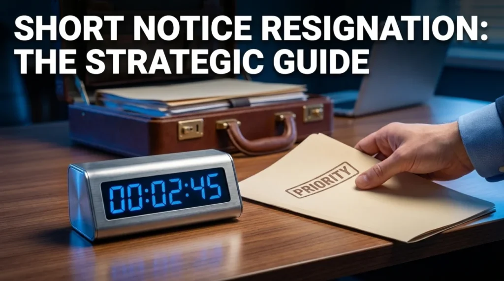 Resignation Email With Short Notice