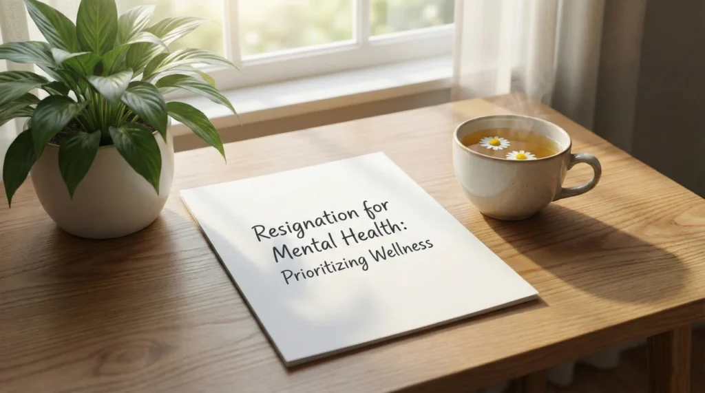 Resignation Letter For Mental Health