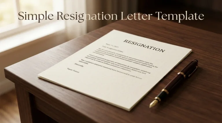 Simple Resignation Letter: The “5-Minute” Template (Just Fill the Blanks)