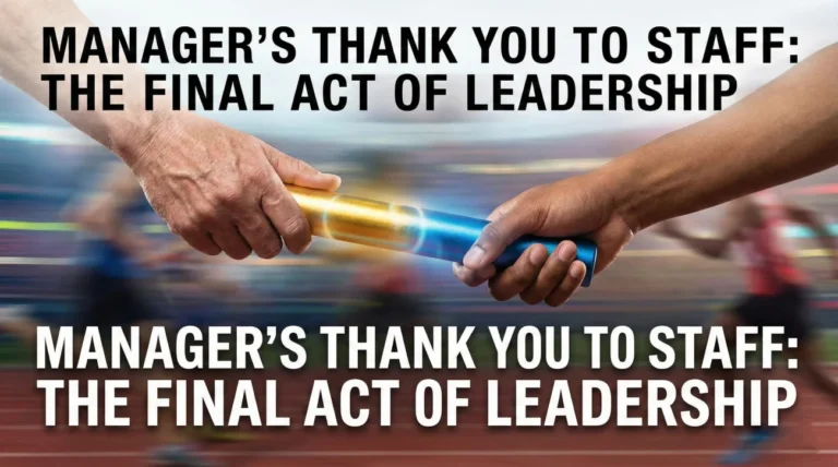 Manager’s Thank You Email to Staff (Before Leaving)