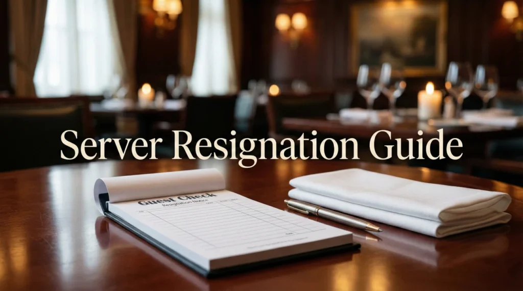 Server & Waitress Resignation Letter: Shift Coverage Templates 1 Waitress Resignation Letter