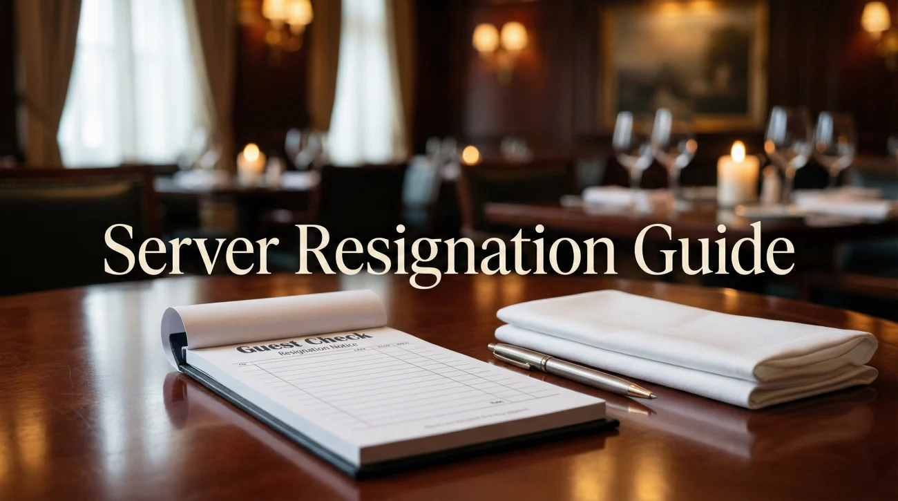 Waitress Resignation Letter