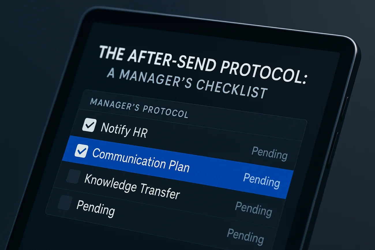 Resignation Email Response: How to Reply Professionally 5 Manager After-Send Protocol Checklist