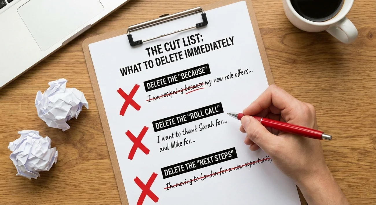 Short Resignation Letter: 3 Sentences to Quit (Strictly for HR Files) 4 What To Delete Immediately