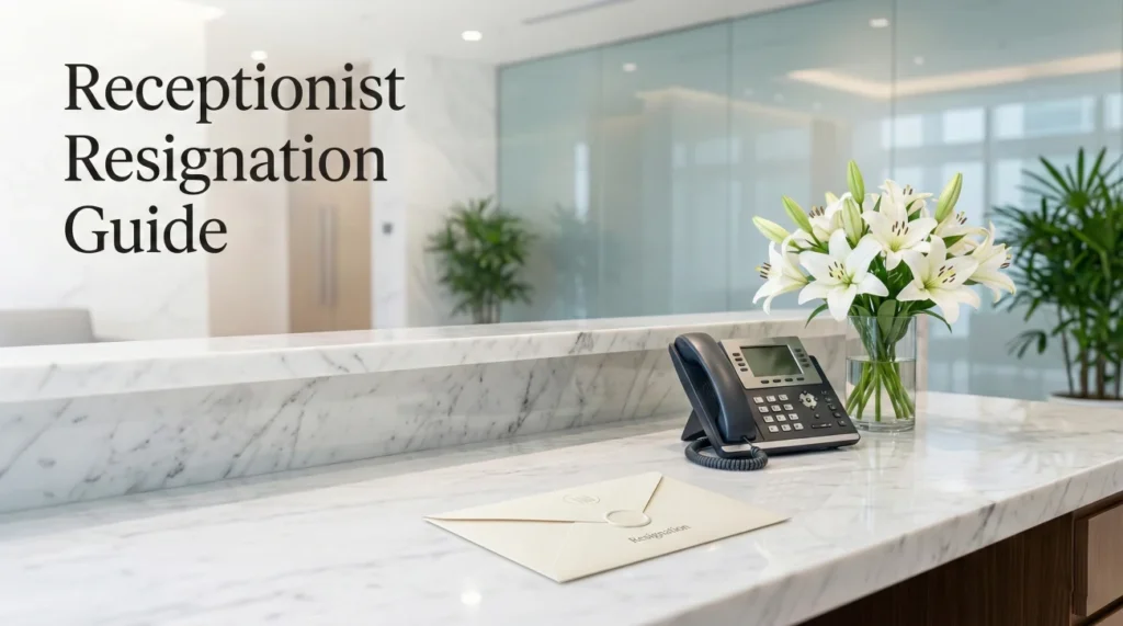Receptionist Resignation Letter: Front Desk & Medical Office 1 Receptionist Resignation Letter