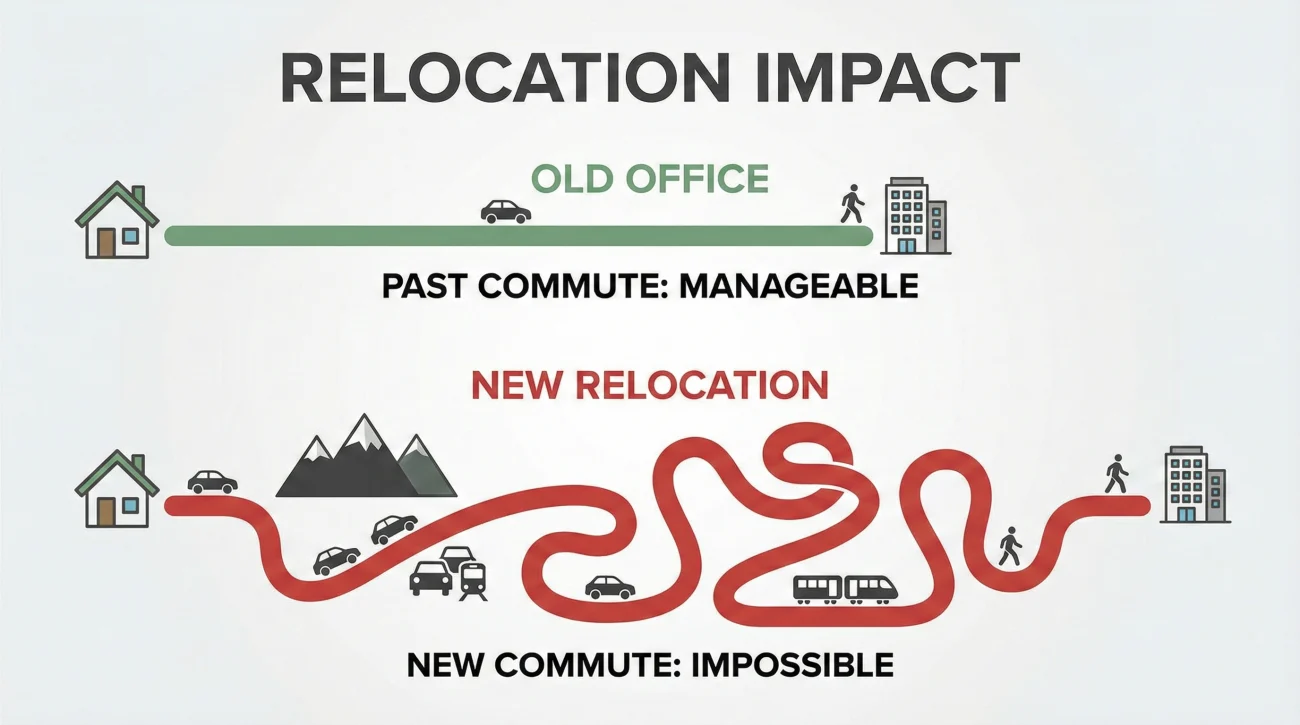 Office Relocation Impact - Distance Comparison