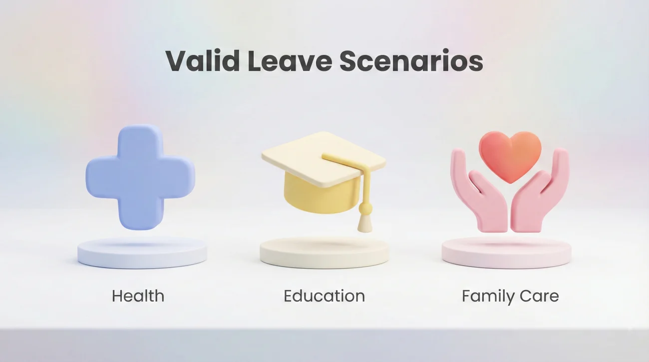 Valid Leave Scenarios - 3D Icons
