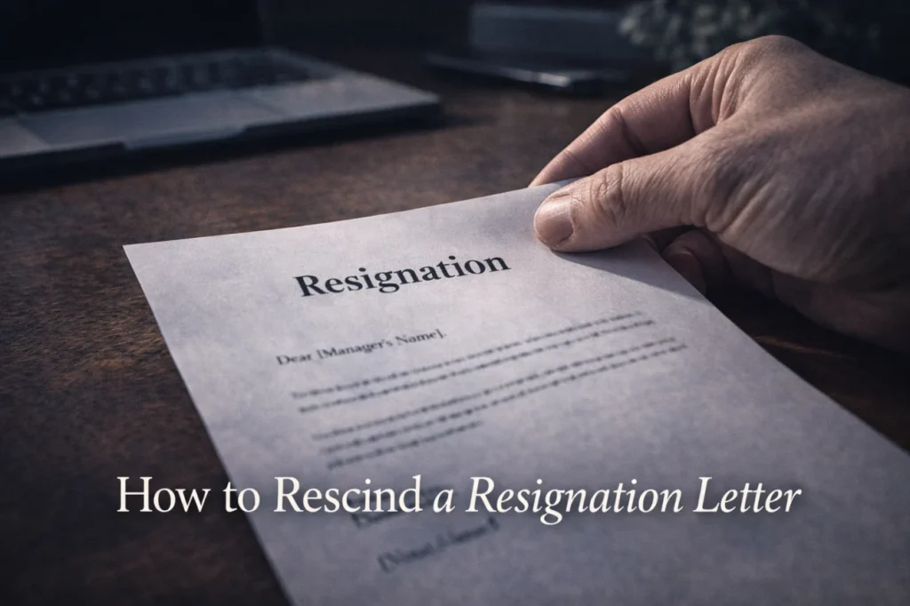 Rescinding A Resignation Letter