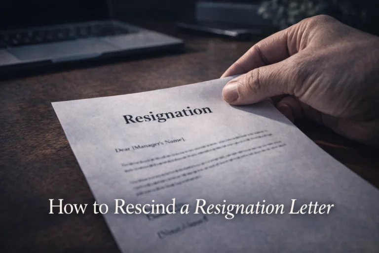 How to Rescind a Resignation Letter: Withdrawal Process Guide