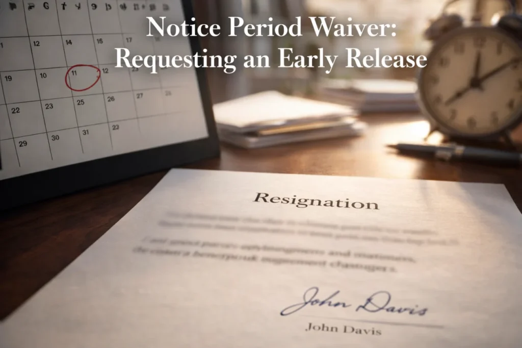 Resignation Letter Notice Period Waiver