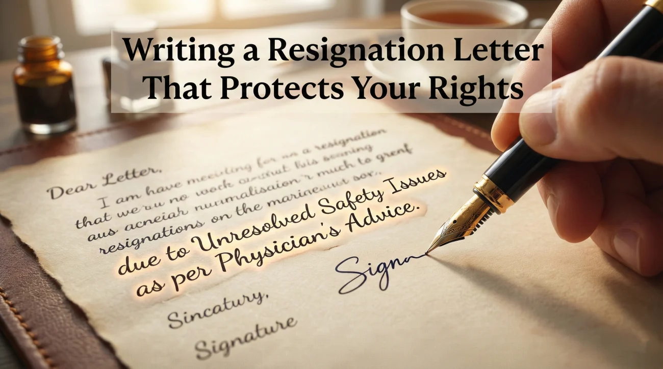 Strategic Resignation Letters - Documenting Good Cause For Legal Evidence