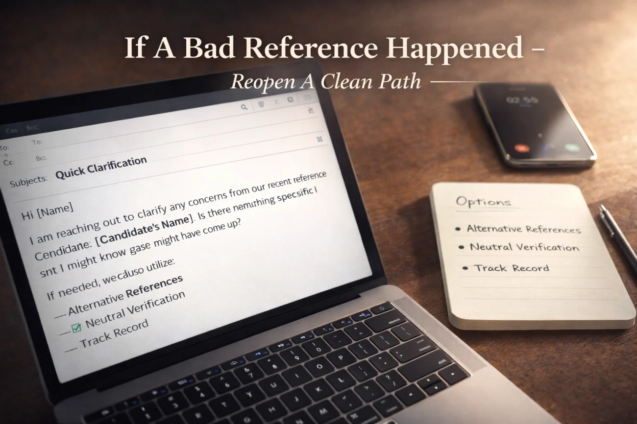 If A Bad Reference Happened - Reopen A Clean Path Forward