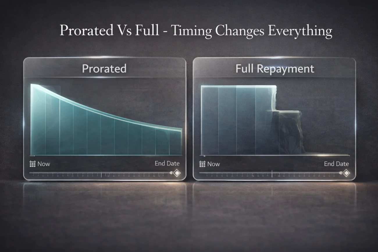 Prorated Versus Full Repayment - The Difference That Changes Timing