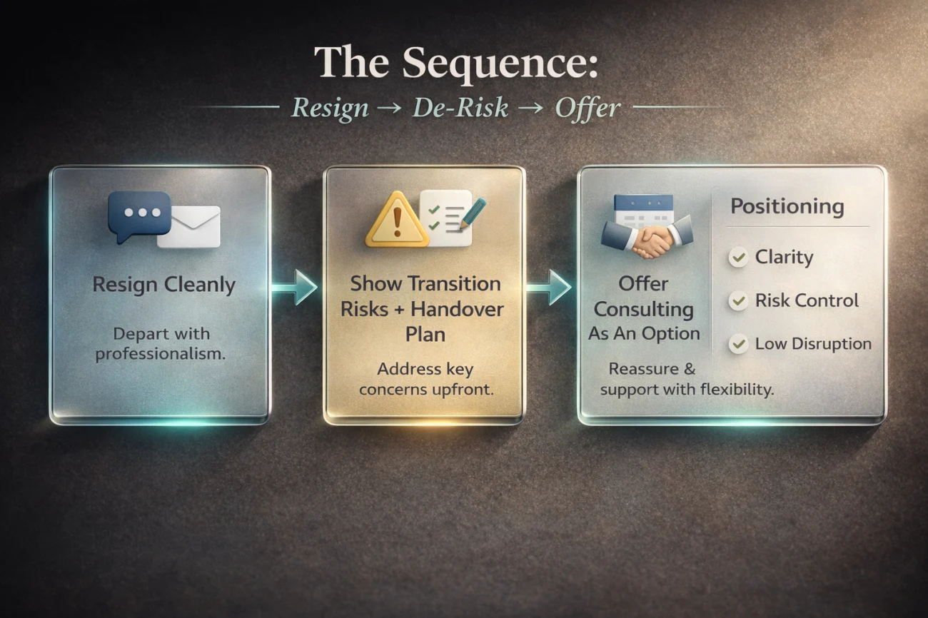 The 3 Step Sequence - Resign, De Risk, Then Offer Consulting