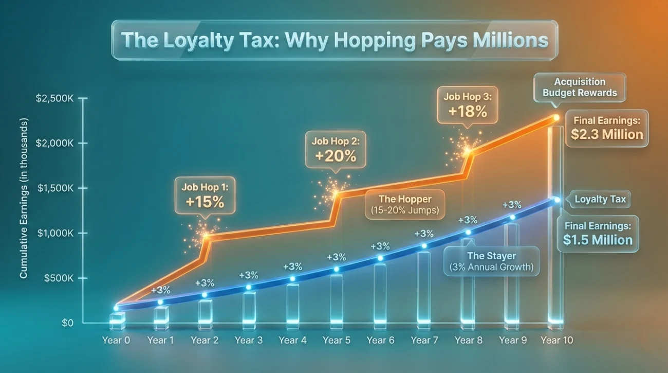The Economics Of Job Hopping - Salary Growth Comparison Chart