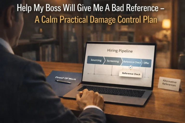 Help! My Boss Will Give Me a Bad Reference: A Calm, Practical Damage-Control Plan